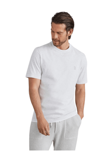 Brunello Cucinelli Men's Cotton Jersey Crew Neck T-shirt With Logo and Faux-layering