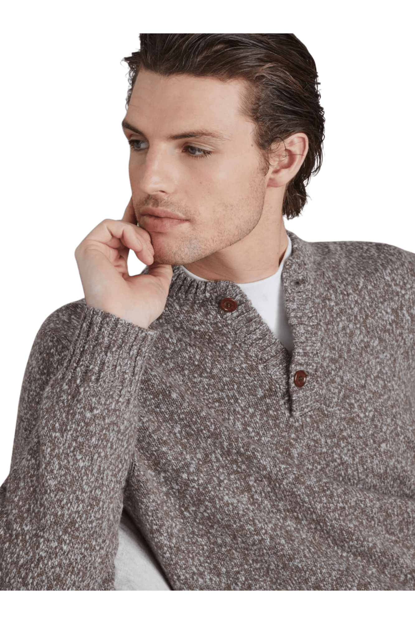 <tc>Brunello Cucinelli</tc> 男士斑點柔軟初剪羊毛和羊絨毛衣