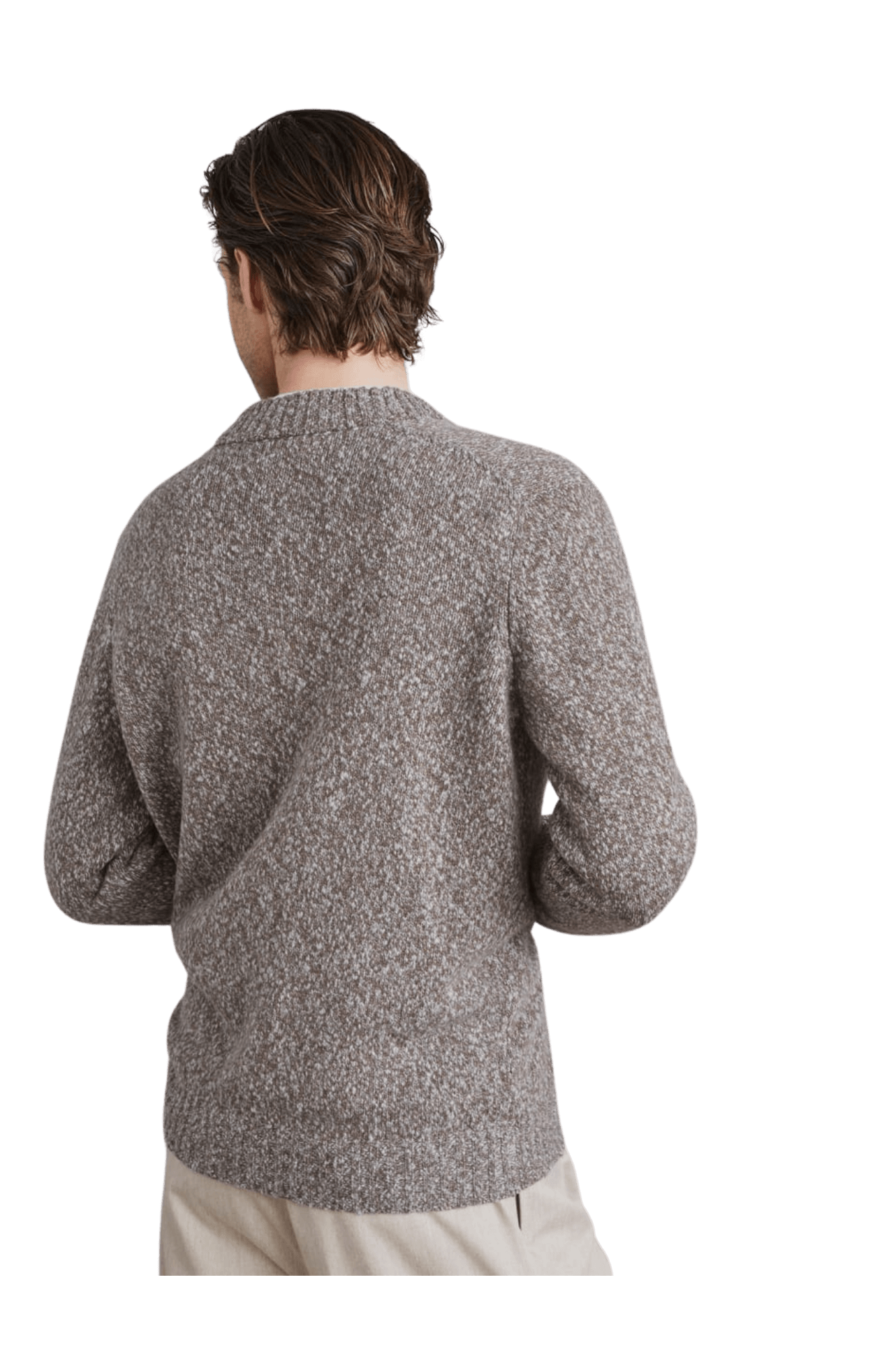 <tc>Brunello Cucinelli</tc> 男士斑點柔軟初剪羊毛和羊絨毛衣