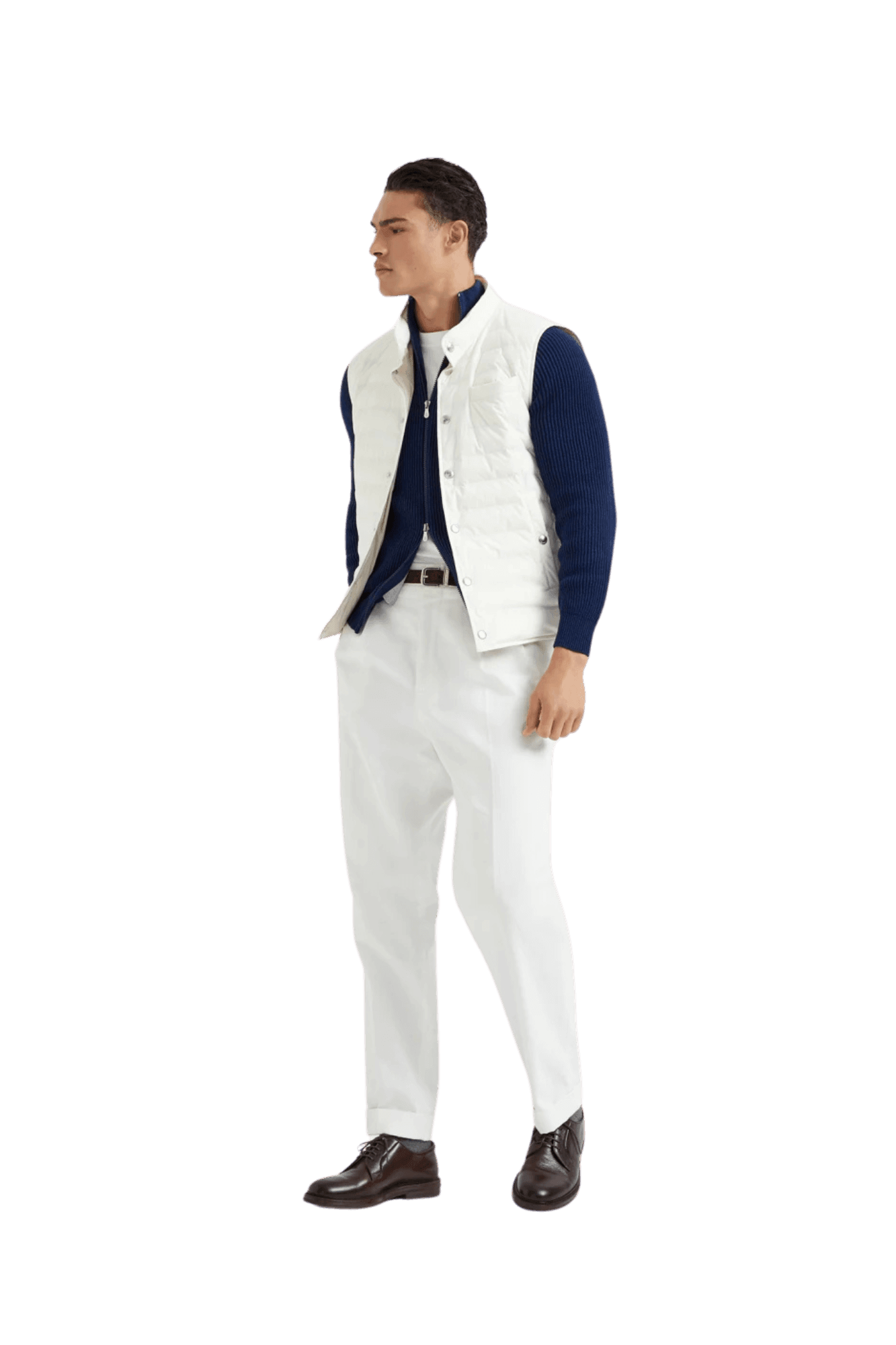 Brunello Cucinelli Men's Malfilé Cotton English Rib Cardigan With Zipper