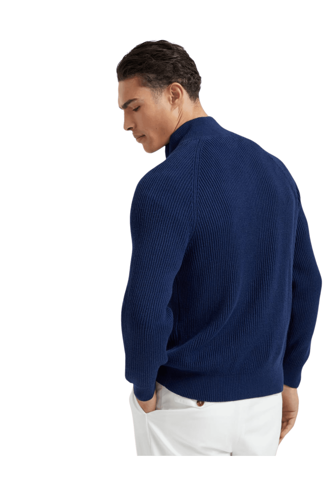 Brunello Cucinelli Men's Malfilé Cotton English Rib Cardigan With Zipper