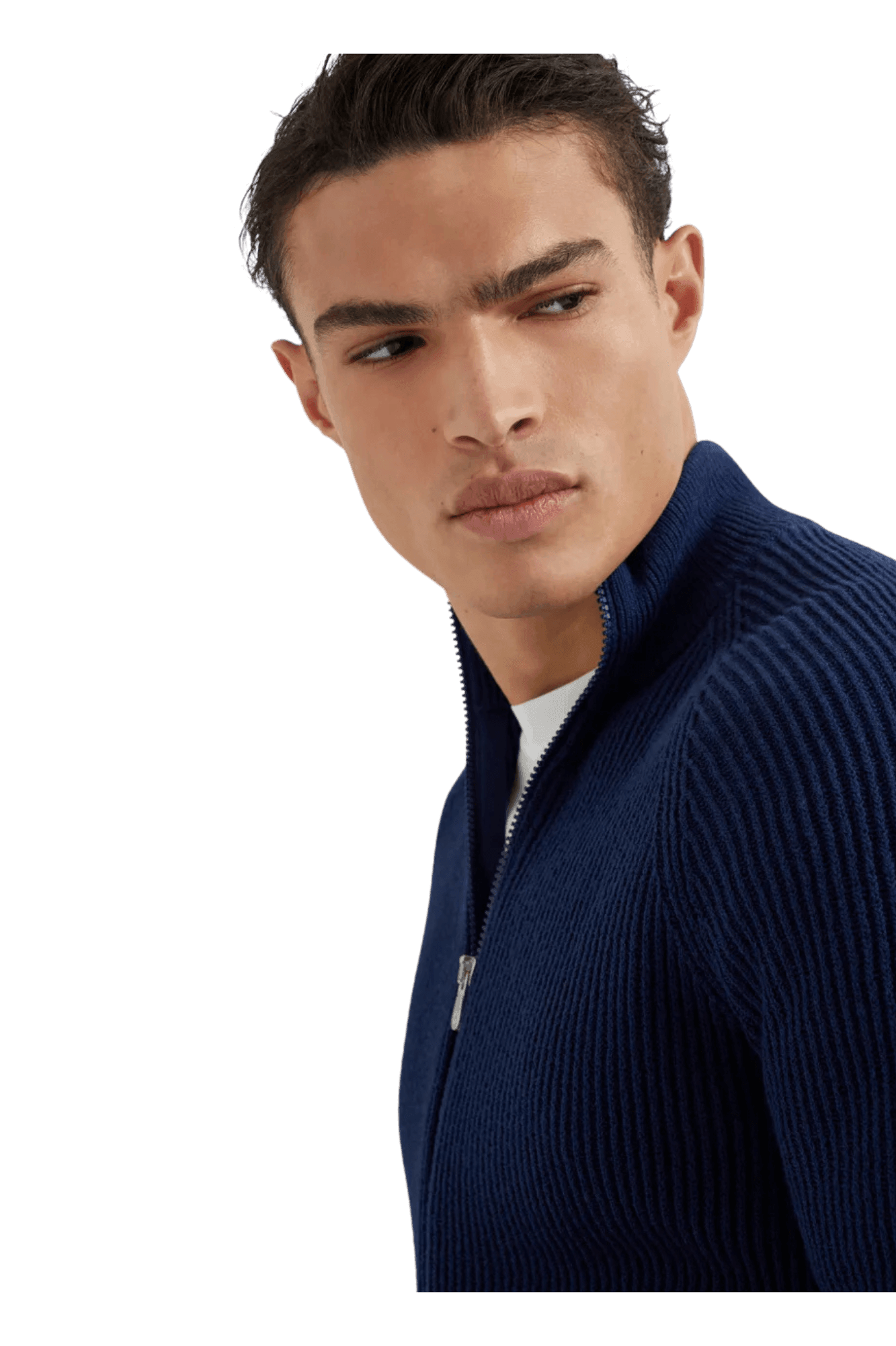 Brunello Cucinelli Men's Malfilé Cotton English Rib Cardigan With Zipper