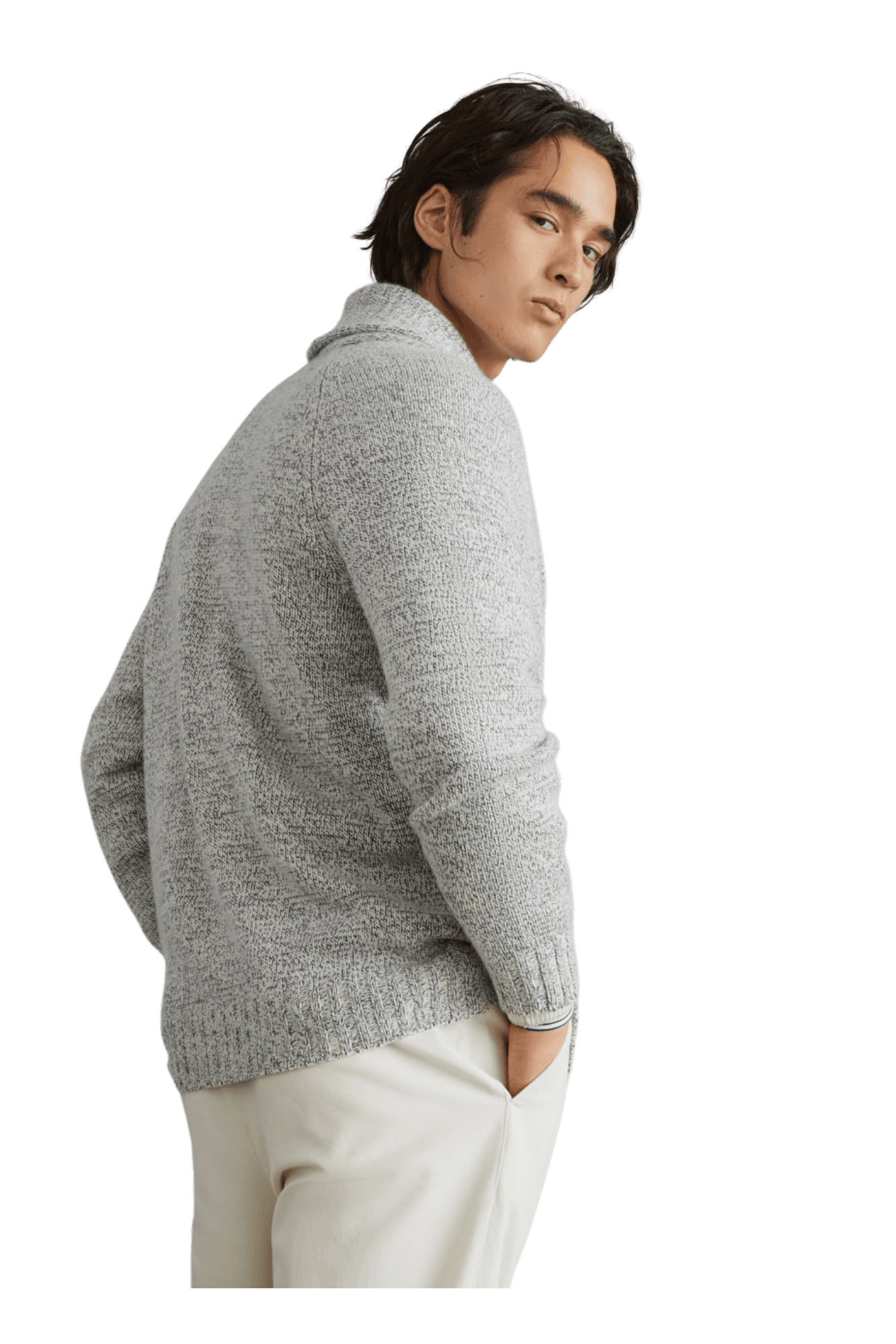 <tc>Brunello Cucinelli</tc> 男士 Mouliné 羊絨插肩袖開襟衫