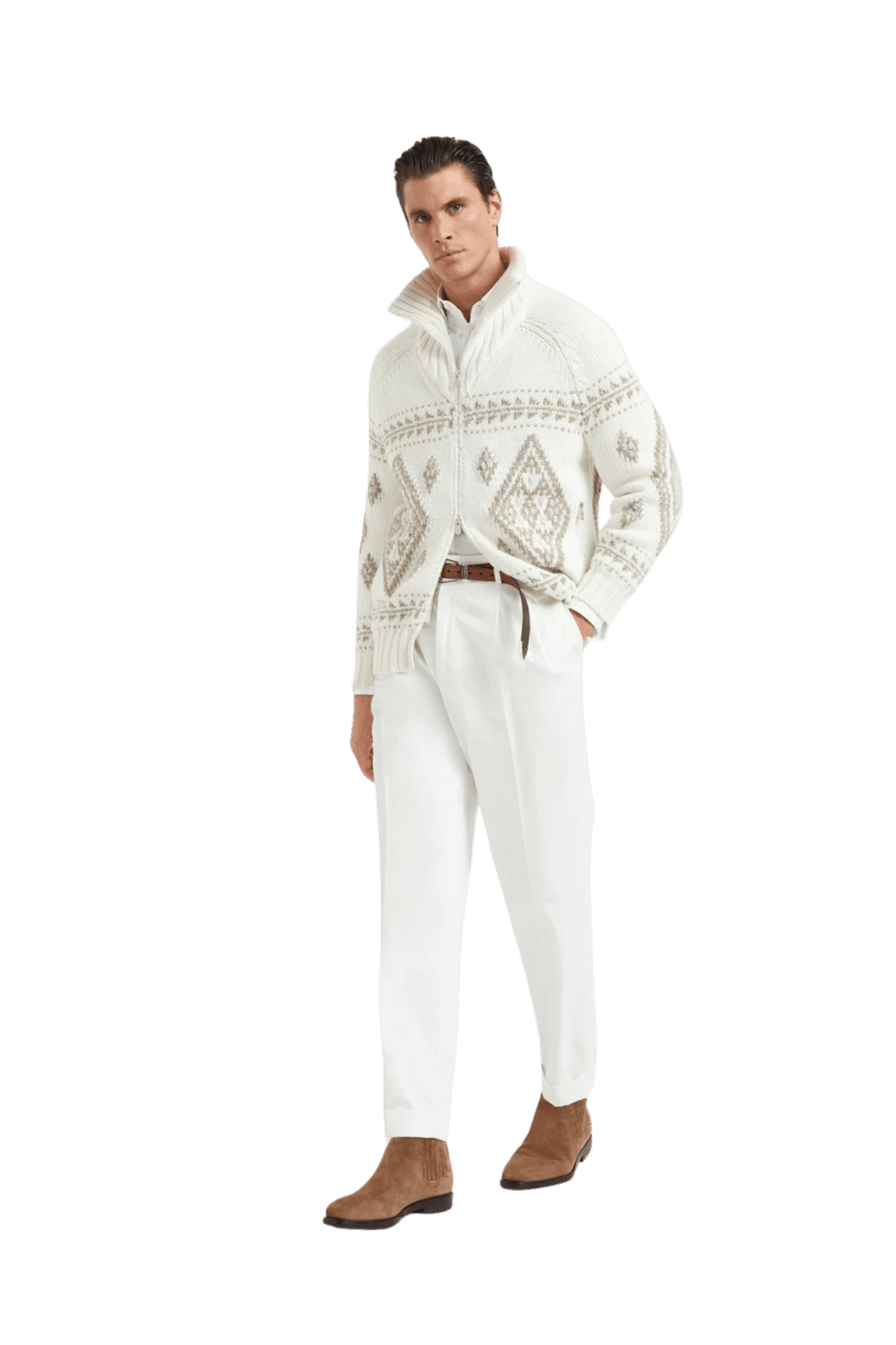 <tc>Brunello Cucinelli</tc> 男士斜紋基本款連結領襯衫