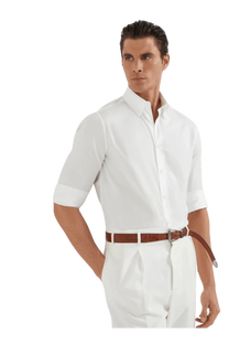 <tc>Brunello Cucinelli</tc> 男士斜紋基本款連結領襯衫