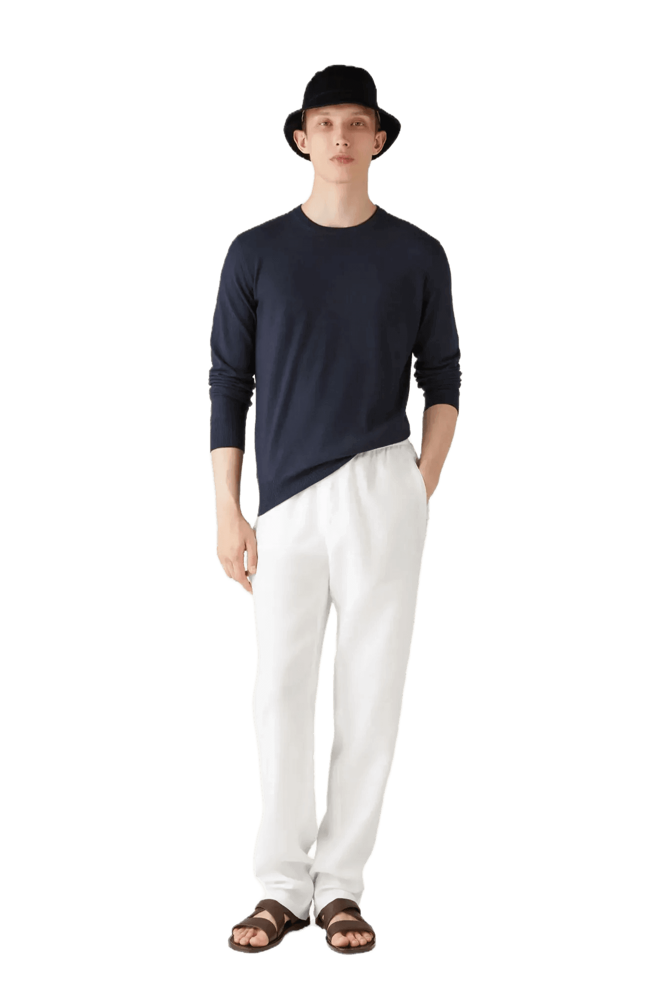 <tc>Loro Piana</tc> Sudadera con cuello redondo superligera para hombre