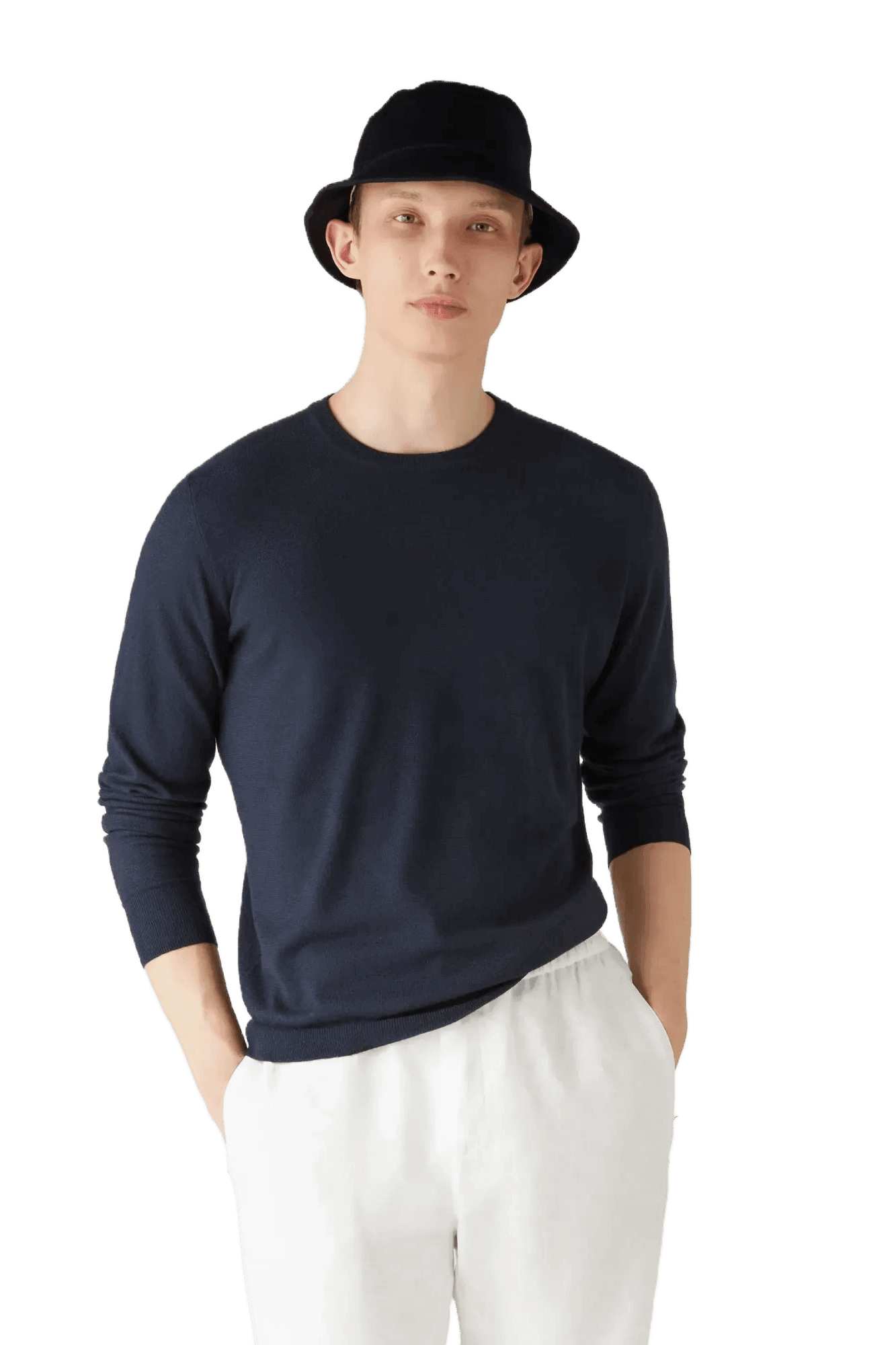 <tc>Loro Piana</tc> Sudadera con cuello redondo superligera para hombre