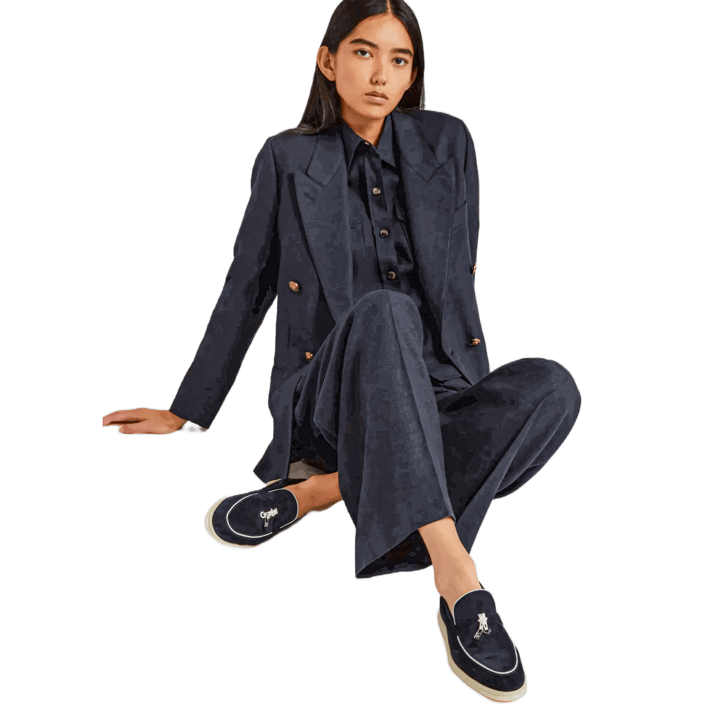 <tc>Loro Piana</tc> Mocasines Charms Walk de verano para mujer (gamuza, piel de cabra)