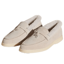 Loro Piana Women's Summer Charms Walk Loafers (Suede with Beaver Fur)