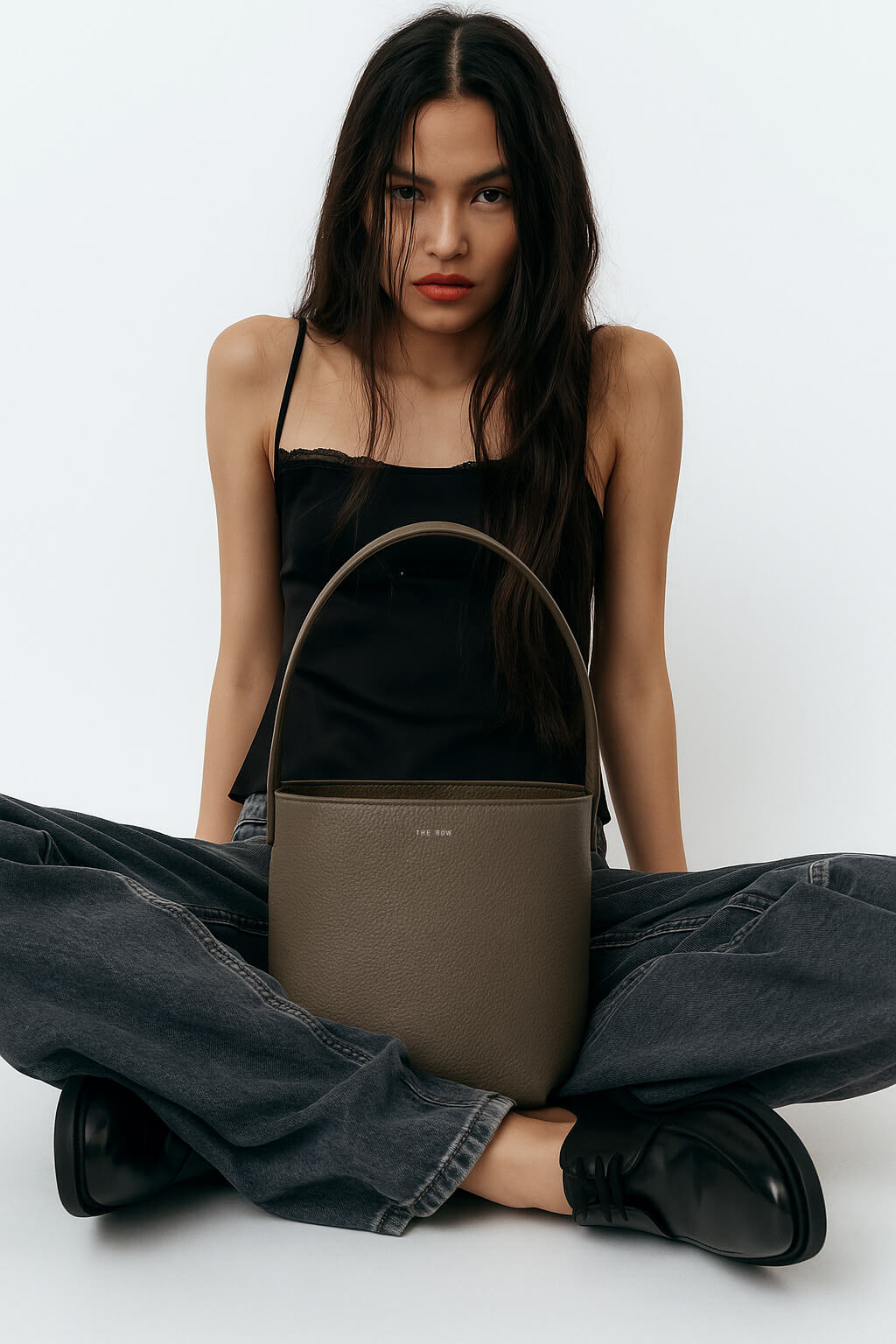 The Row Small N/S Park Tote Bag in Leather