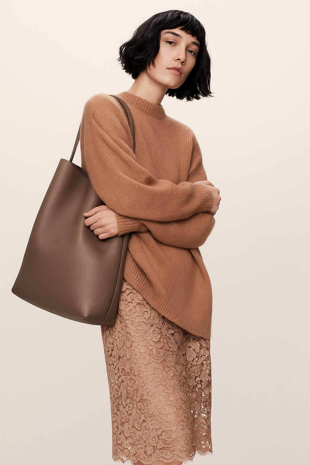 The Row Large N/S Park Tote Bag in Leather