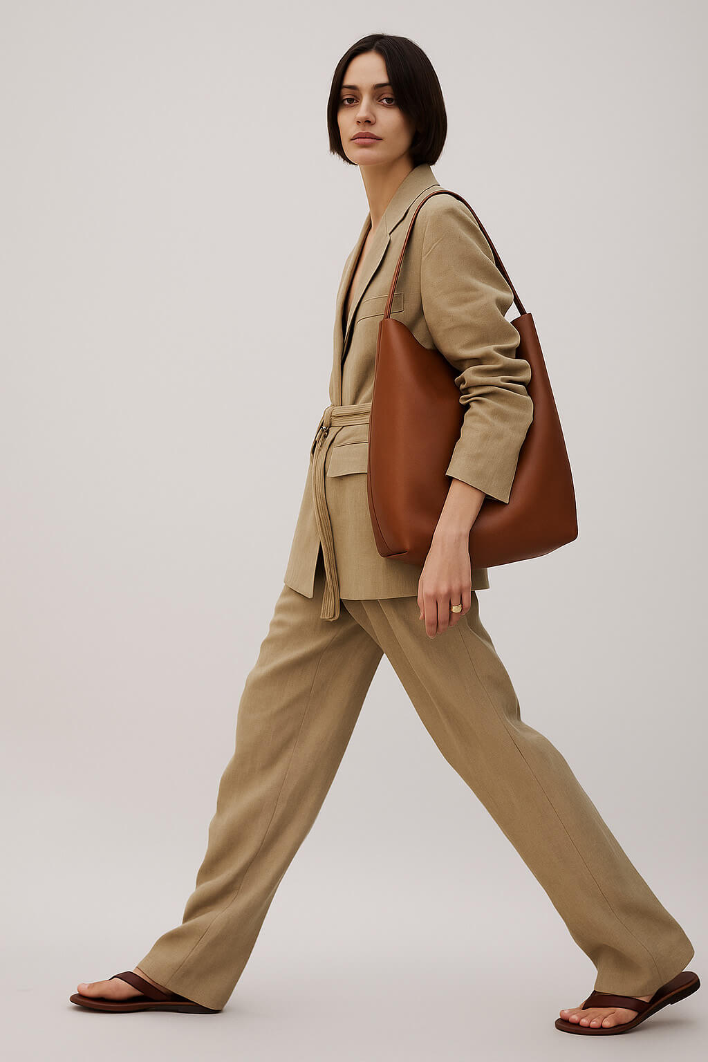 The Row Large N/S Park Tote Bag in Leather