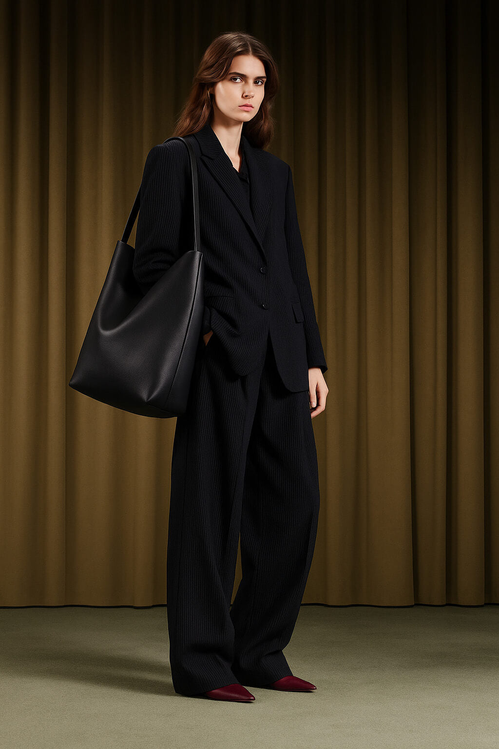 The Row Large N/S Park Tote Bag in Leather