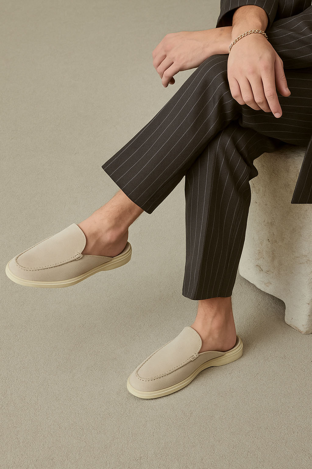 Loro Piana Men's Babouche Walk Loafers