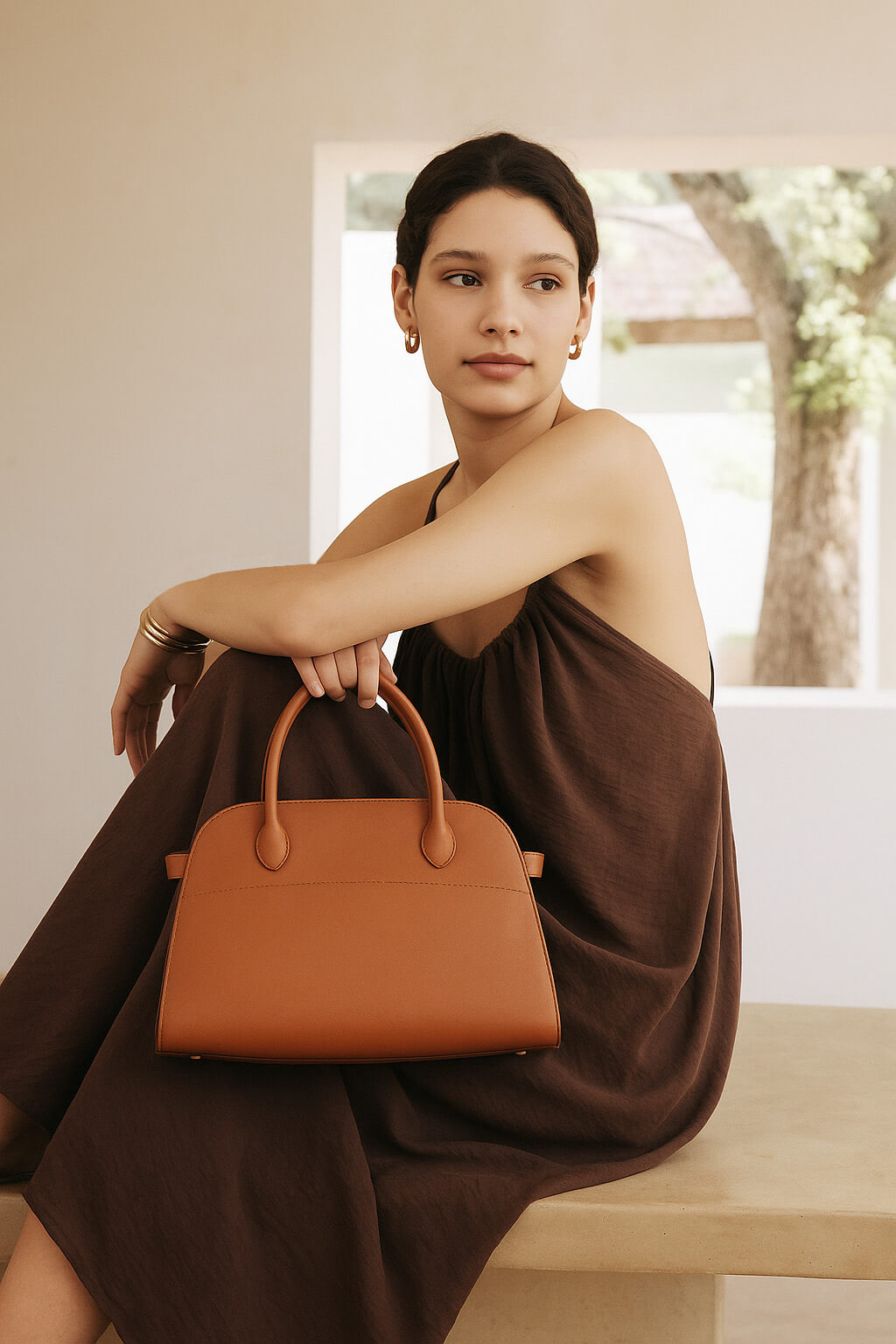 The Row Soft Margaux 10 Bag in Leather