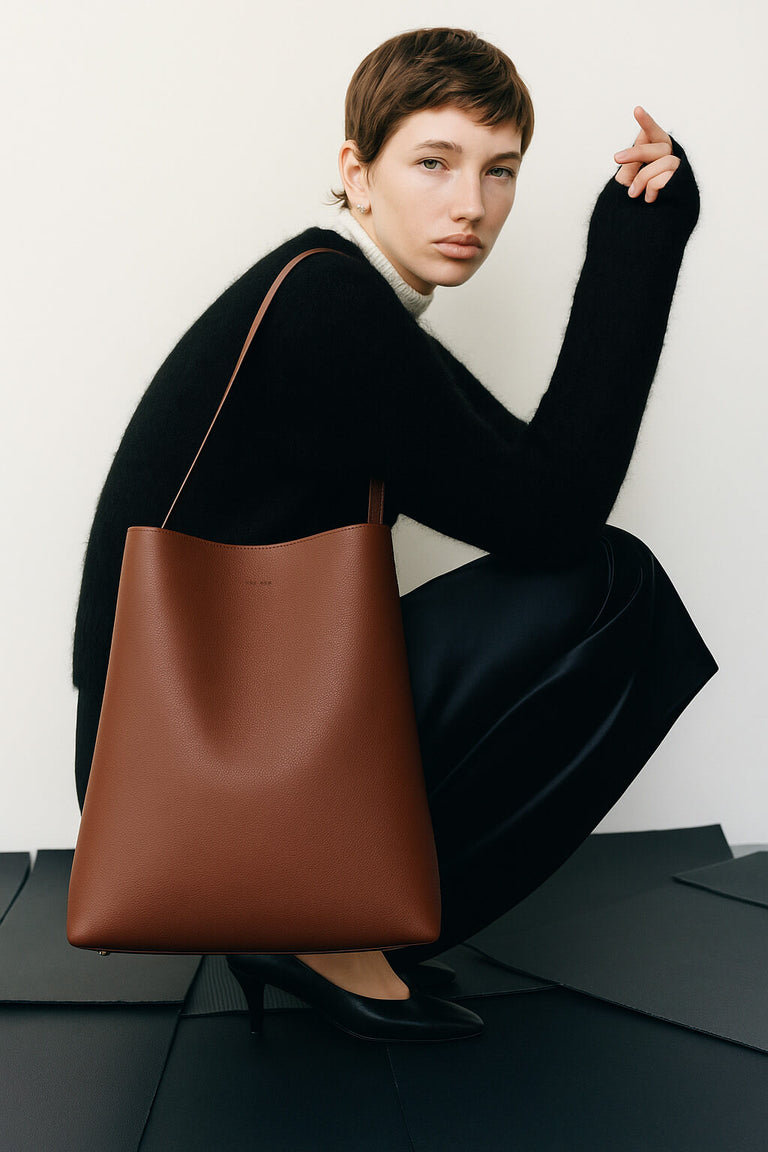 The Row Large N/S Park Tote Bag in Leather