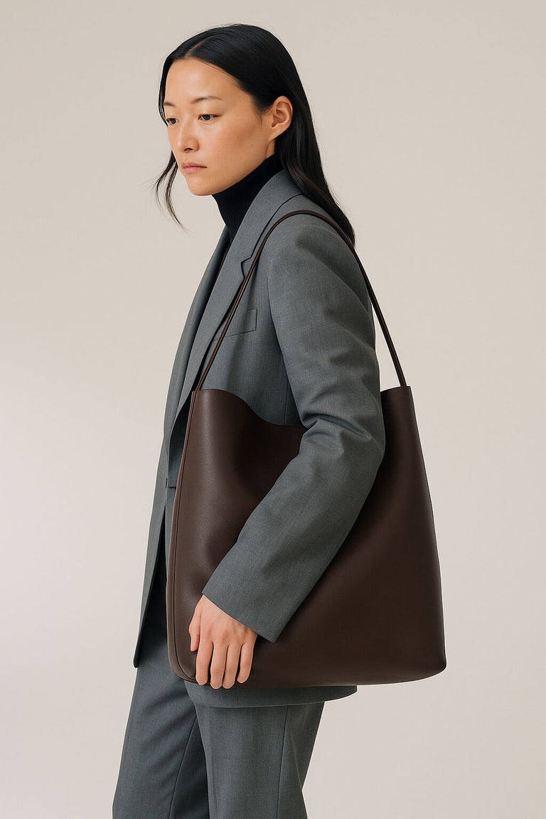 The Row Large N/S Park Tote Bag in Leather