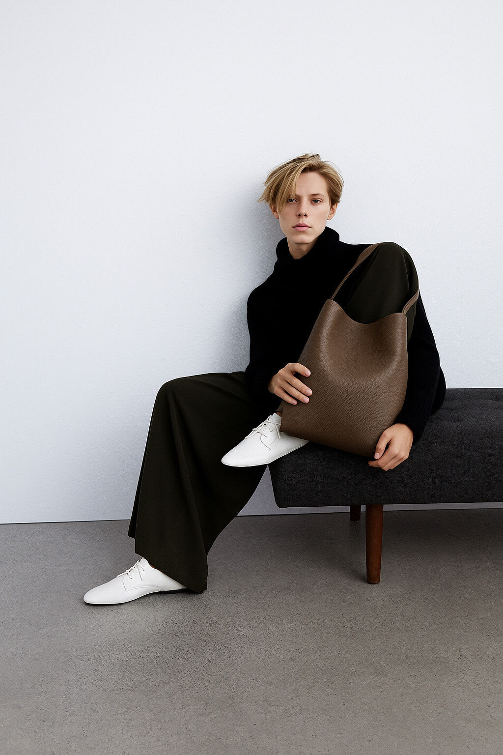 The Row Large N/S Park Tote Bag in Leather