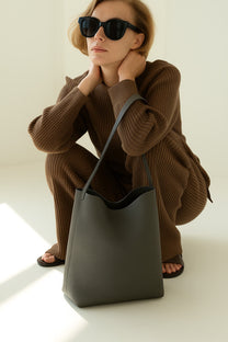 The Row Large N/S Park Tote Bag in Leather