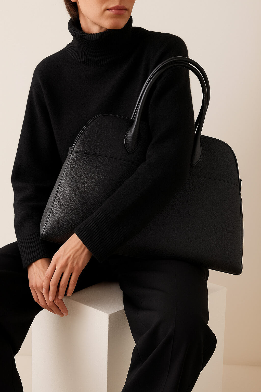 The Row Soft Margaux 17 Bag in Leather