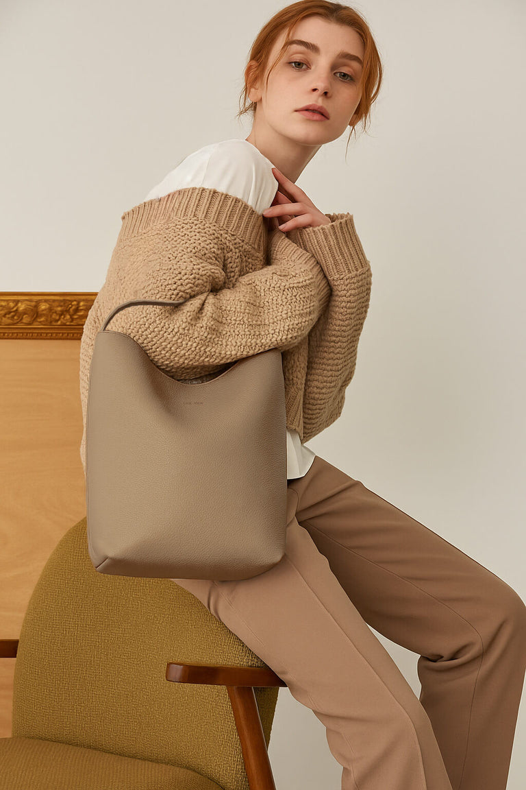 The Row Large N/S Park Tote Bag in Leather