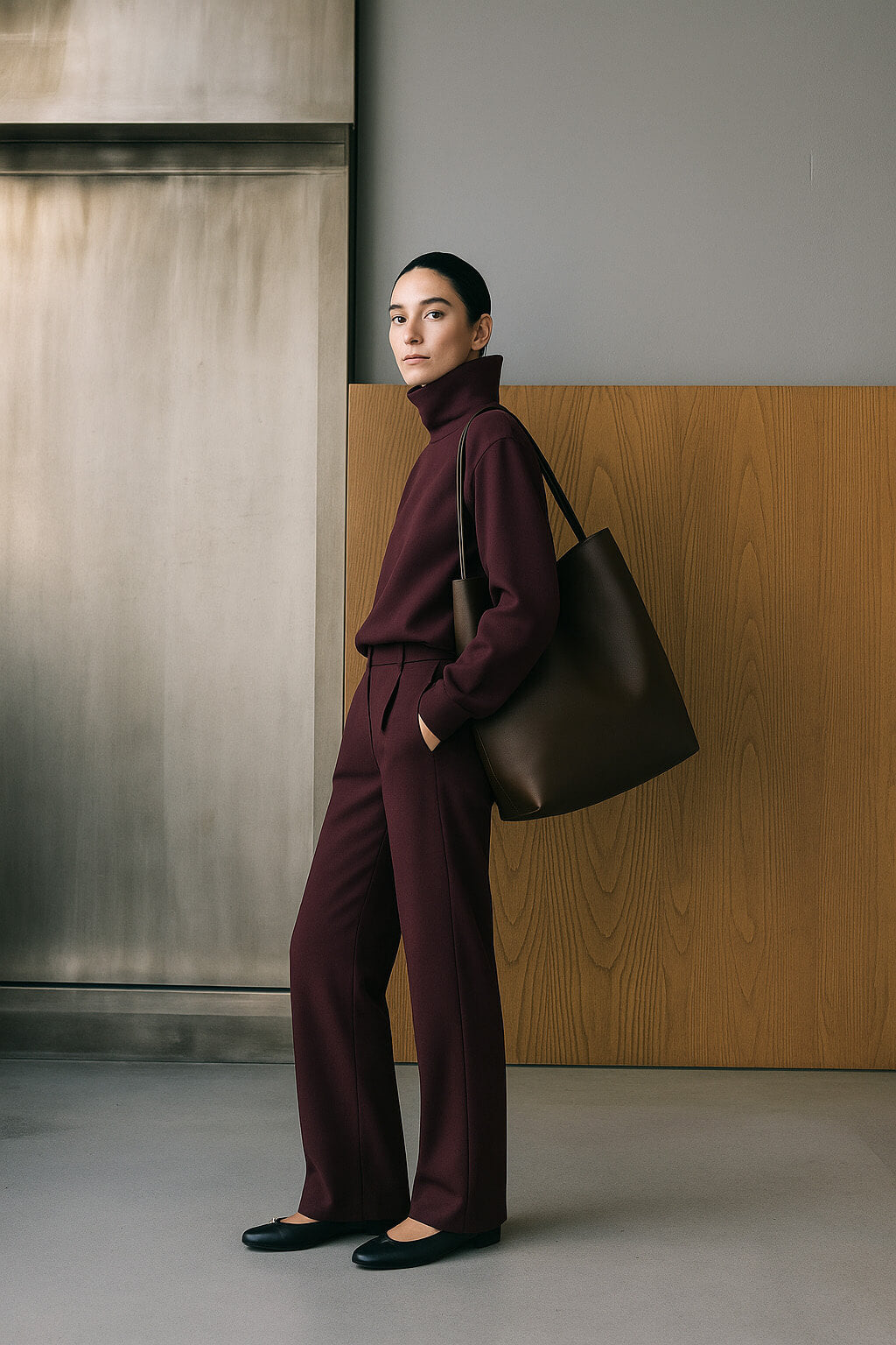 The Row Large N/S Park Tote Bag in Leather