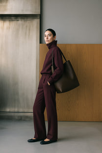 The Row Large N/S Park Tote Bag in Leather