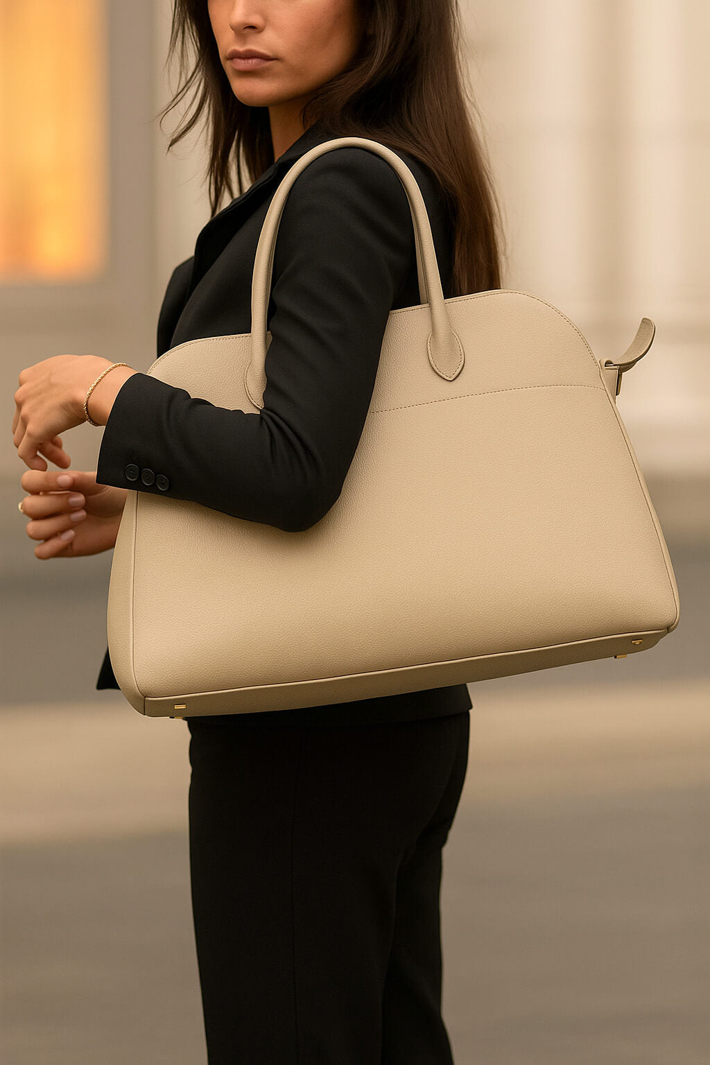 The Row Soft Margaux 17 Bag in Leather