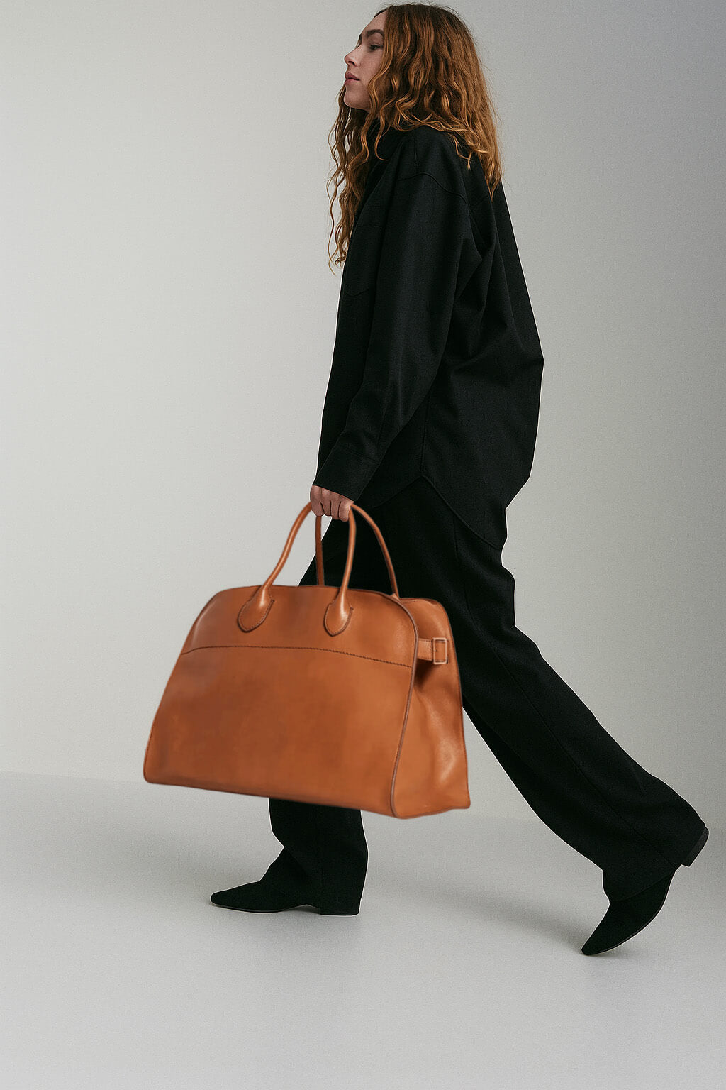 The Row Soft Margaux 17 Bag in Leather