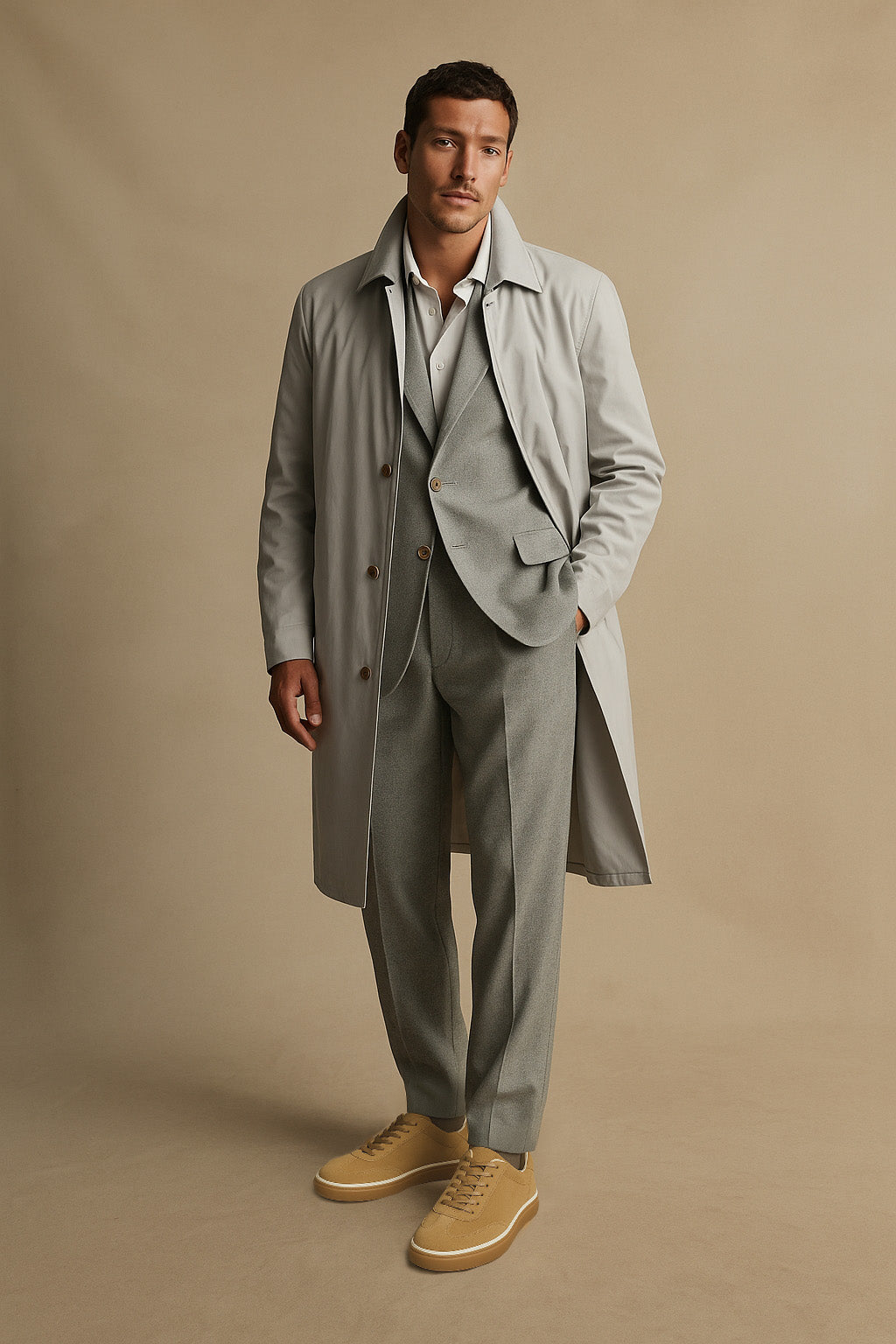 <tc>Loro Piana</tc> 男士 Tennis Walk 運動鞋（絨面小牛皮）