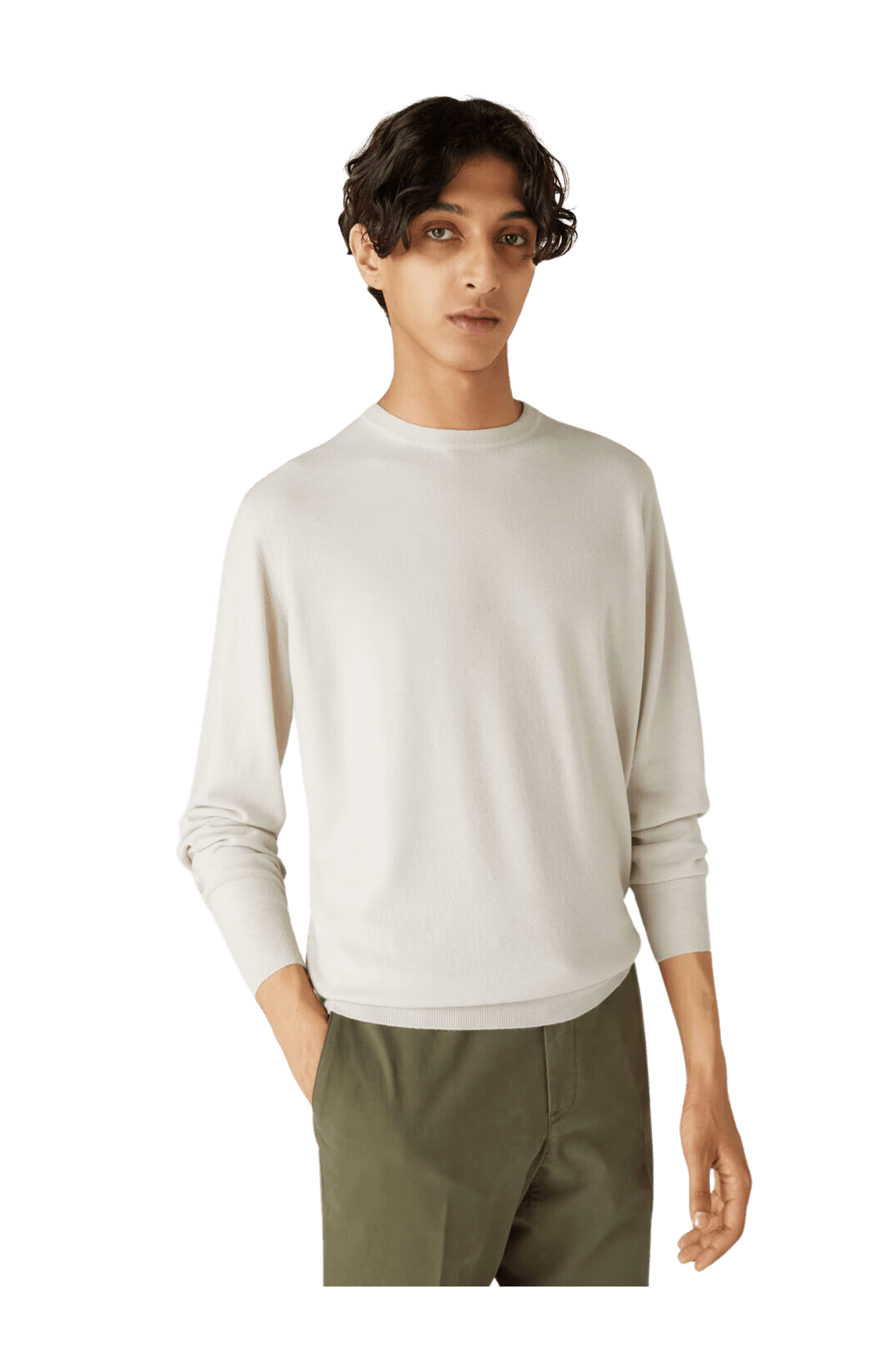 <tc>Loro Piana</tc> Sudadera con cuello redondo superligera para hombre