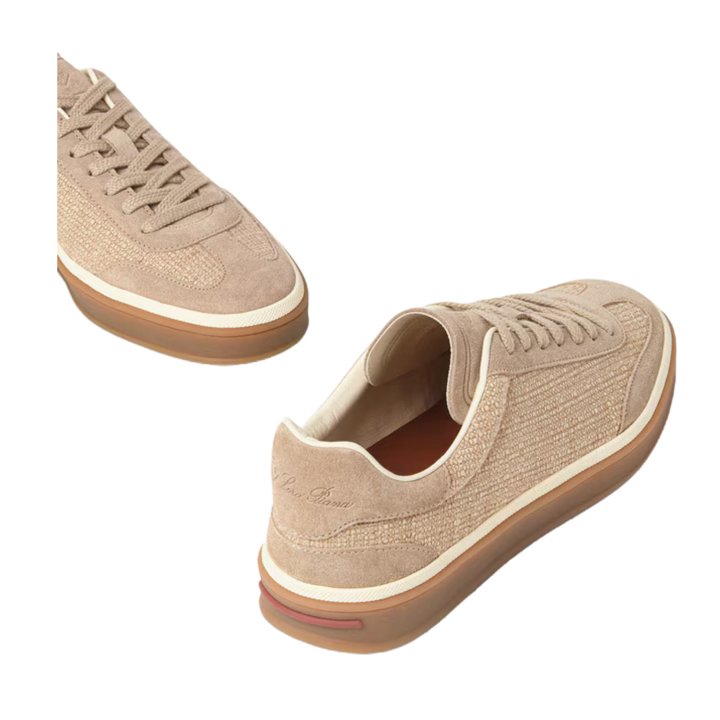 <tc>Loro Piana</tc> Zapatillas de tenis para mujer (gamuza con división en la pantorrilla)