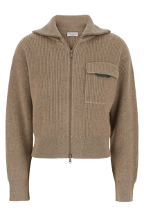 Brunello Cucinelli Women's Zip-up Ribbed Cardigan