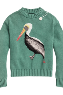 Ralph Lauren Women's Intarsia-Knit Pelican Mockneck Jumper