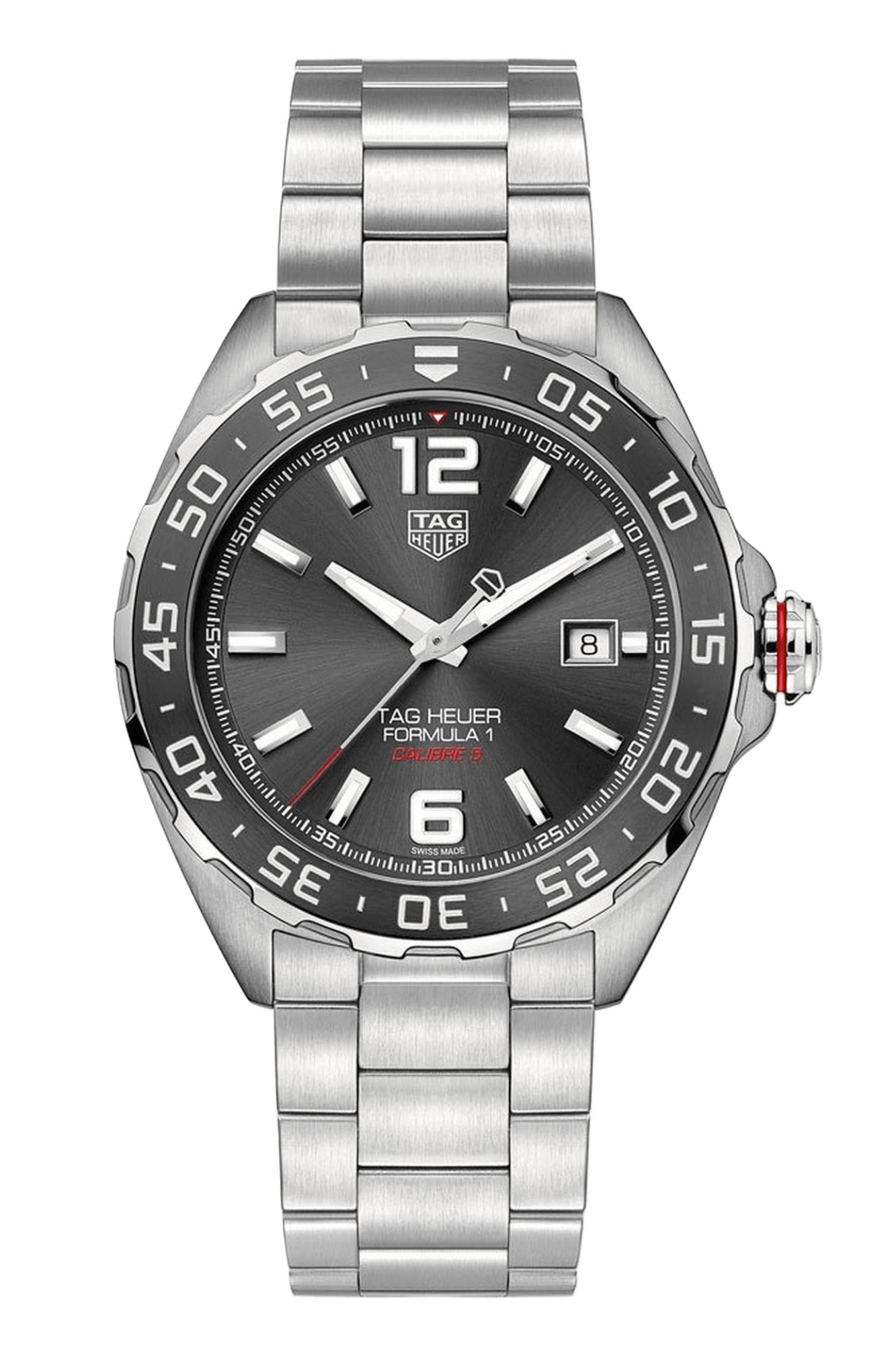 TAG Heuer Formula 1 Calibre 5 Automatic Men's Grey Steel Chronograph 43mm Watch