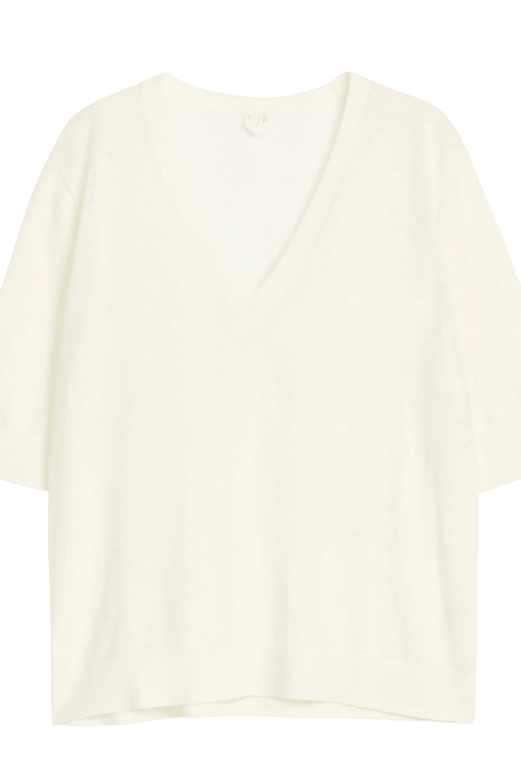 Arket Pull col V en laine mérinos pour femme