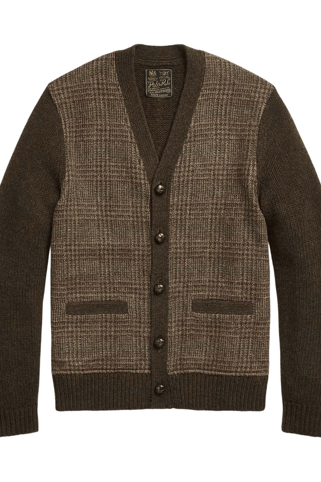 <tc>Ralph Lauren</tc> メンズ グレンチェック パネルウールカーディガン