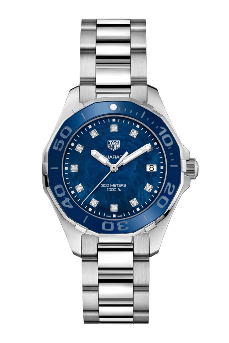 TAG Heuer Aquaracer Quartz 35mm Women's Watch Blue Mother Of Pearl