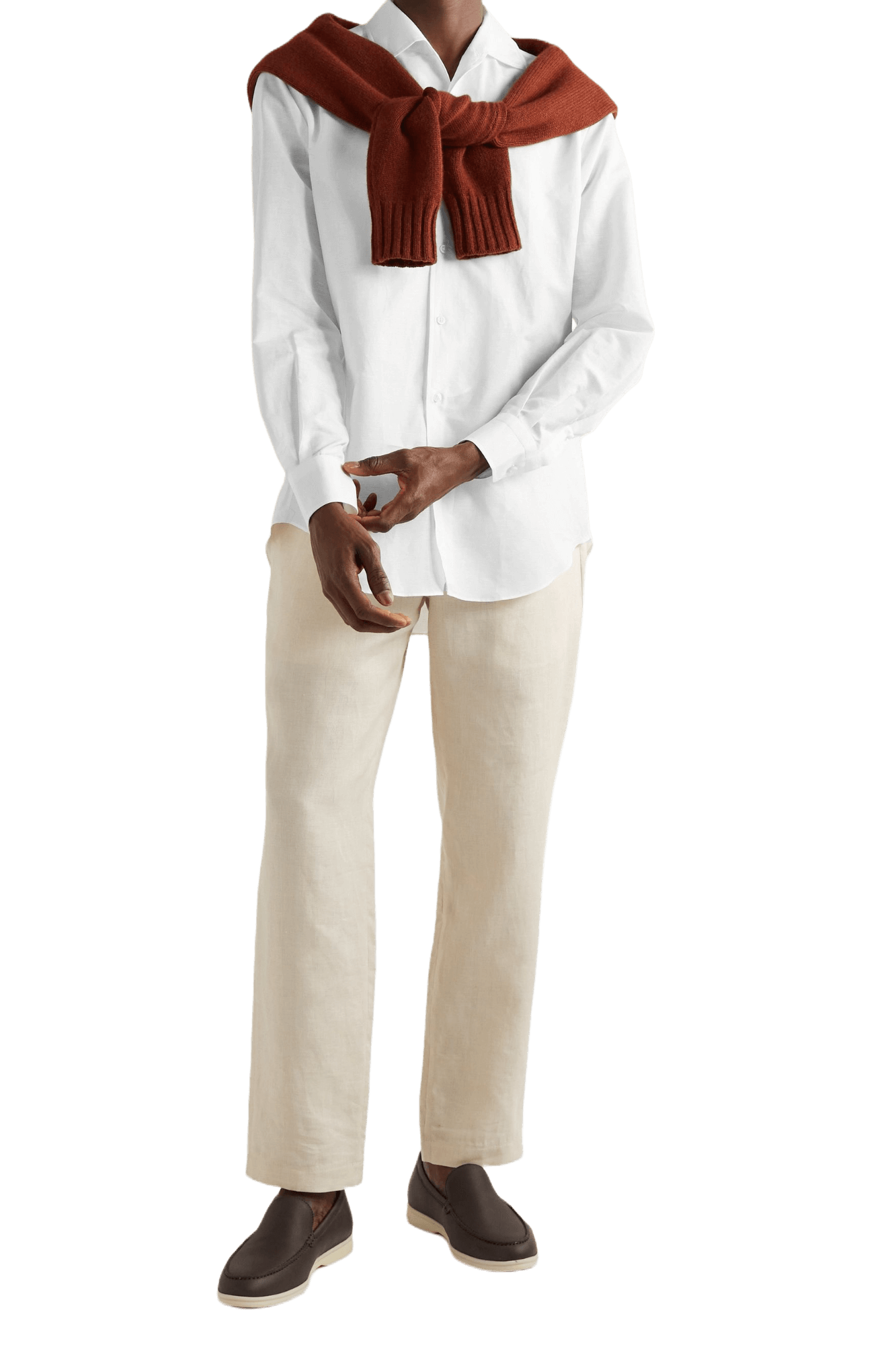 <tc>Loro Piana</tc> 男士亞麻棉混紡襯衫