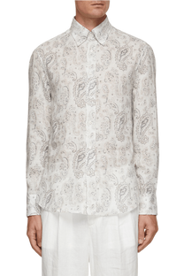 Brunello Cucinelli Men's Paisley Basic Fit Shirt with button-down collar