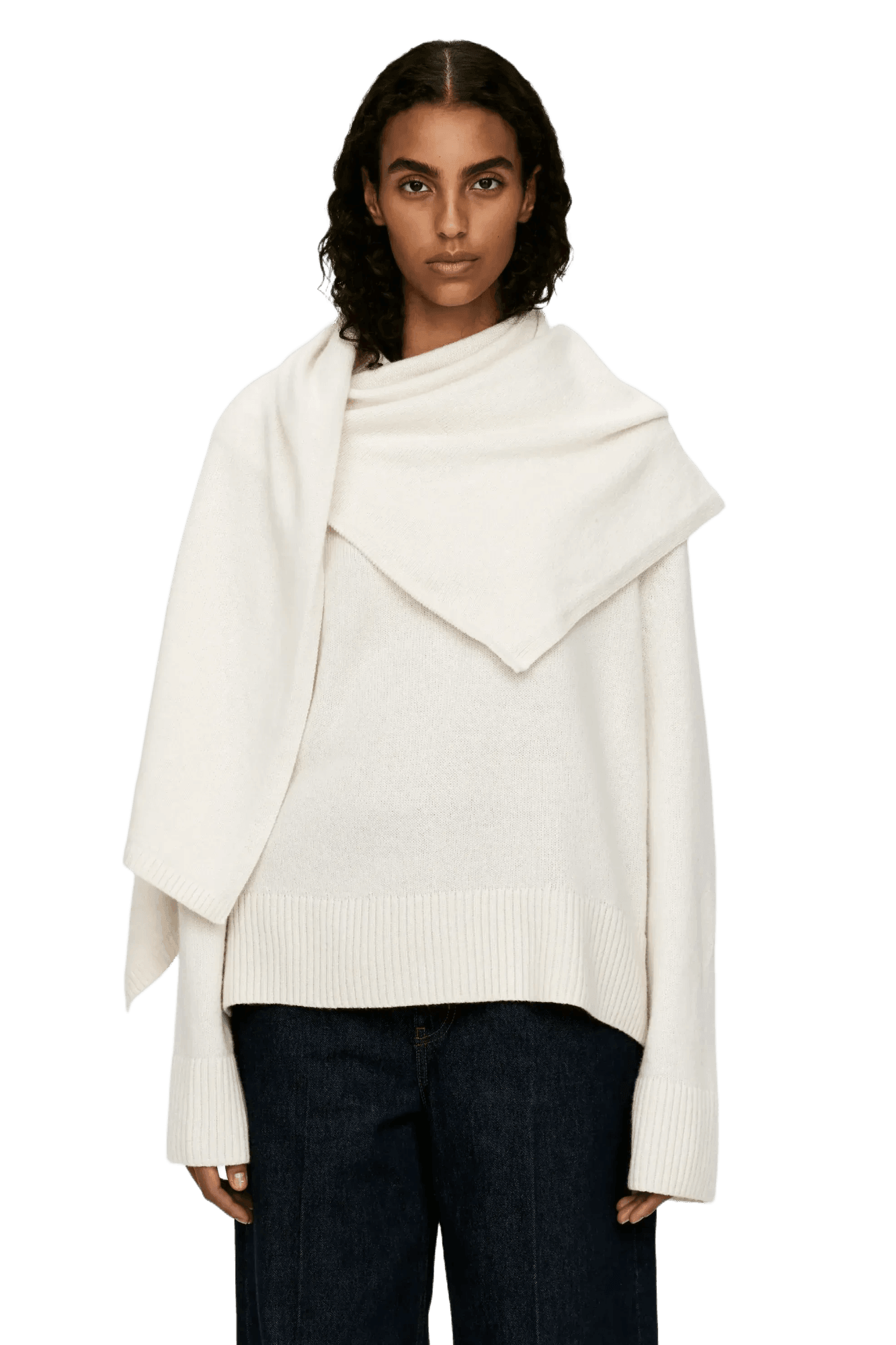 Arket Pull écharpe en laine pour femme