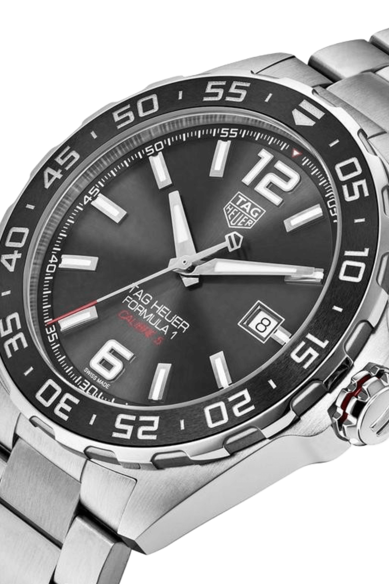 TAG Heuer Formula 1 Calibre 5 Automatic Men's Grey Steel Chronograph 43mm Watch