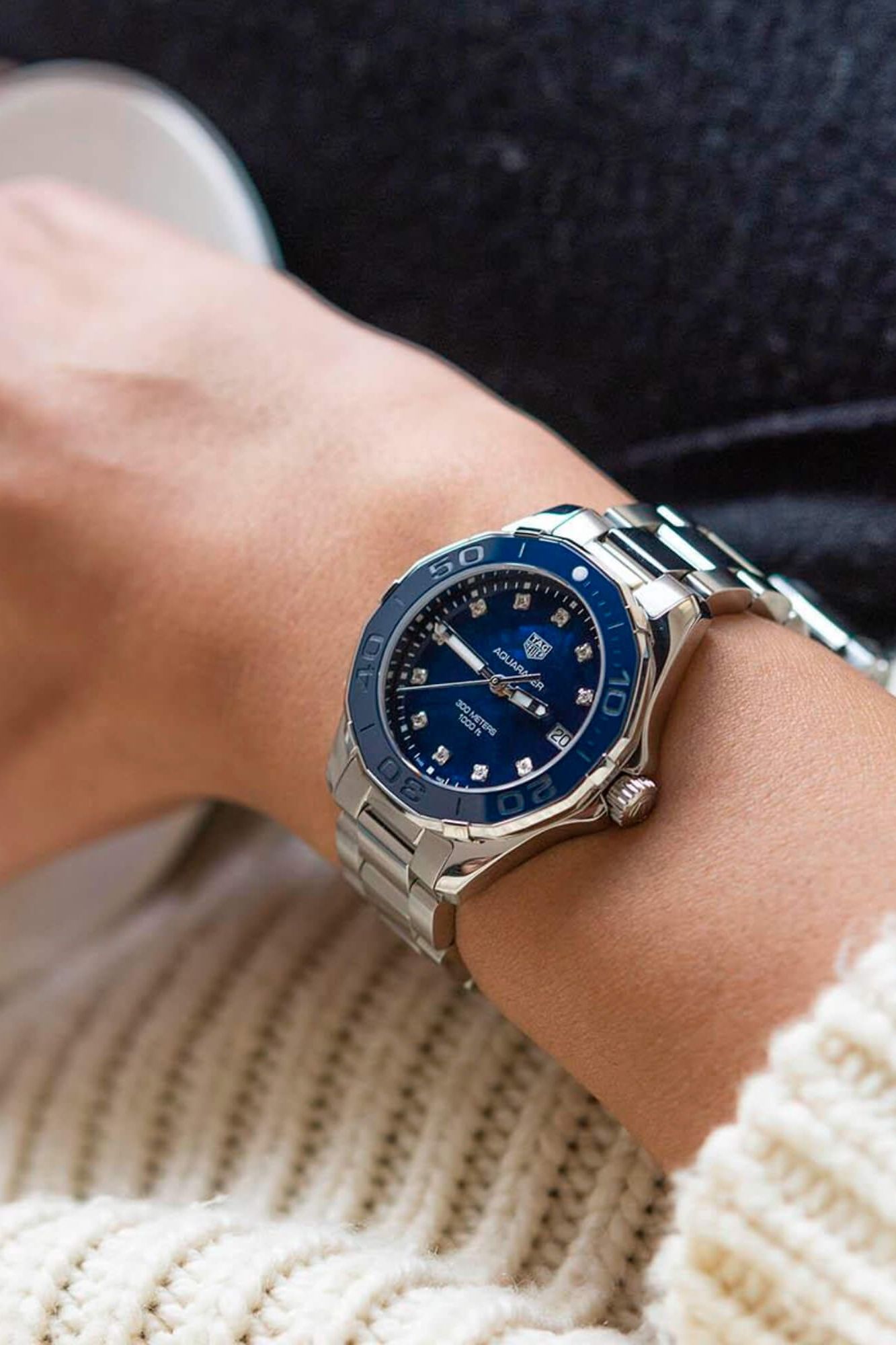 TAG Heuer Aquaracer Quartz 35mm Women's Watch Blue Mother Of Pearl