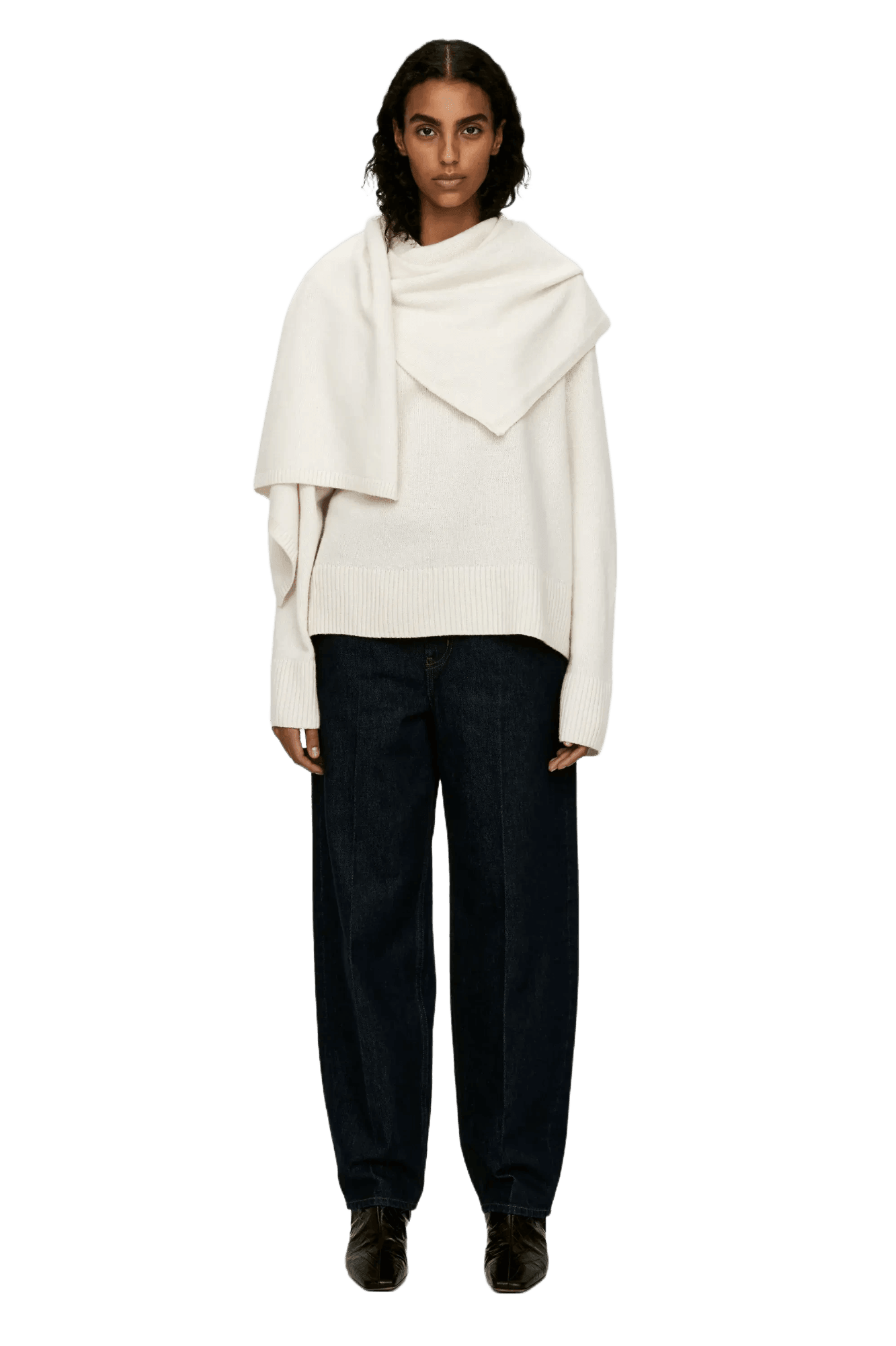 Arket Pull écharpe en laine pour femme