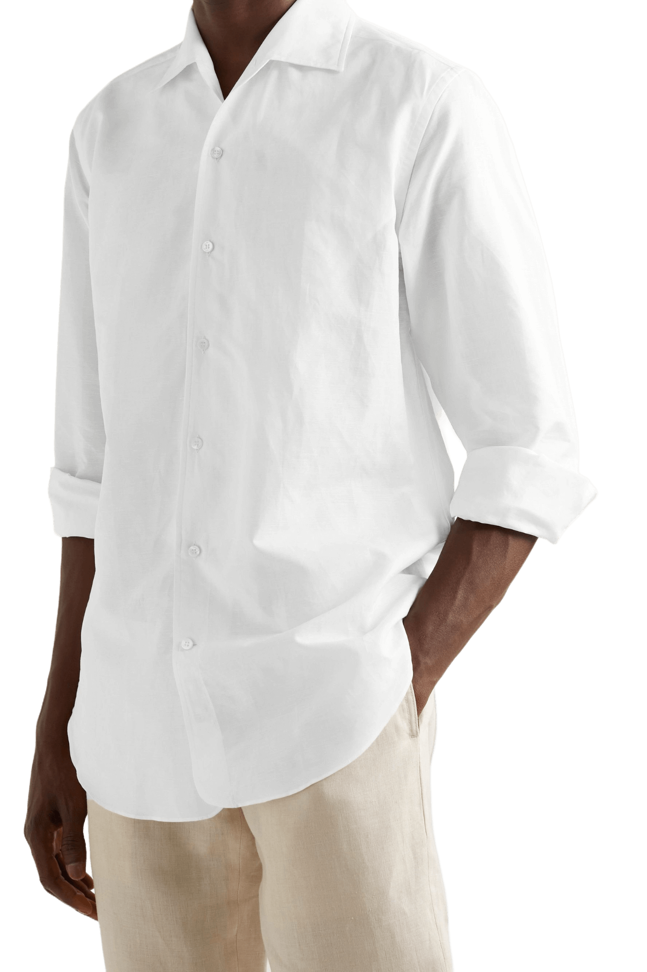 <tc>Loro Piana</tc> 男士亞麻棉混紡襯衫