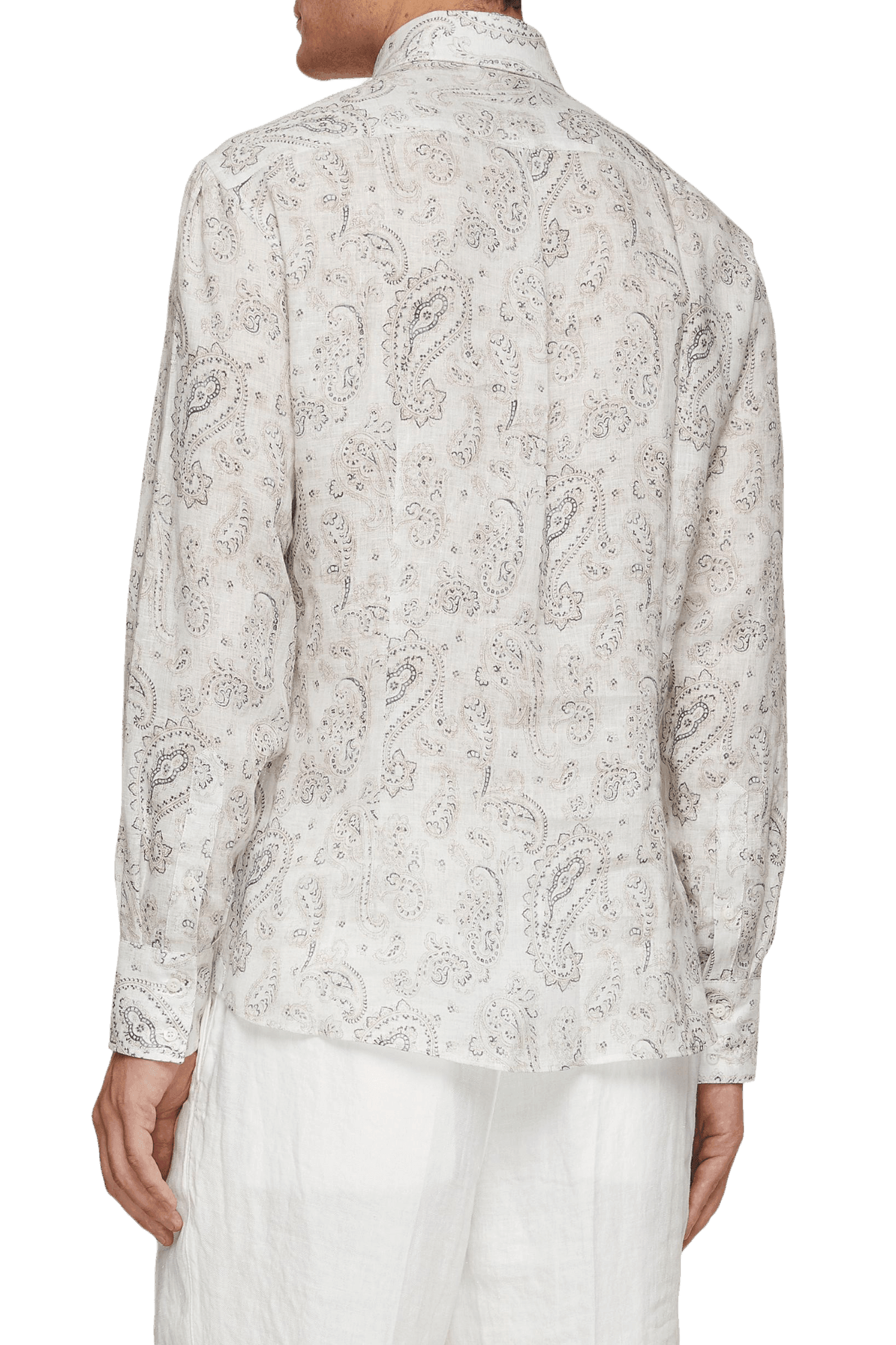 Brunello Cucinelli Men's Paisley Basic Fit Shirt with button-down collar