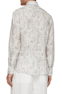 Brunello Cucinelli Men's Paisley Basic Fit Shirt with button-down collar