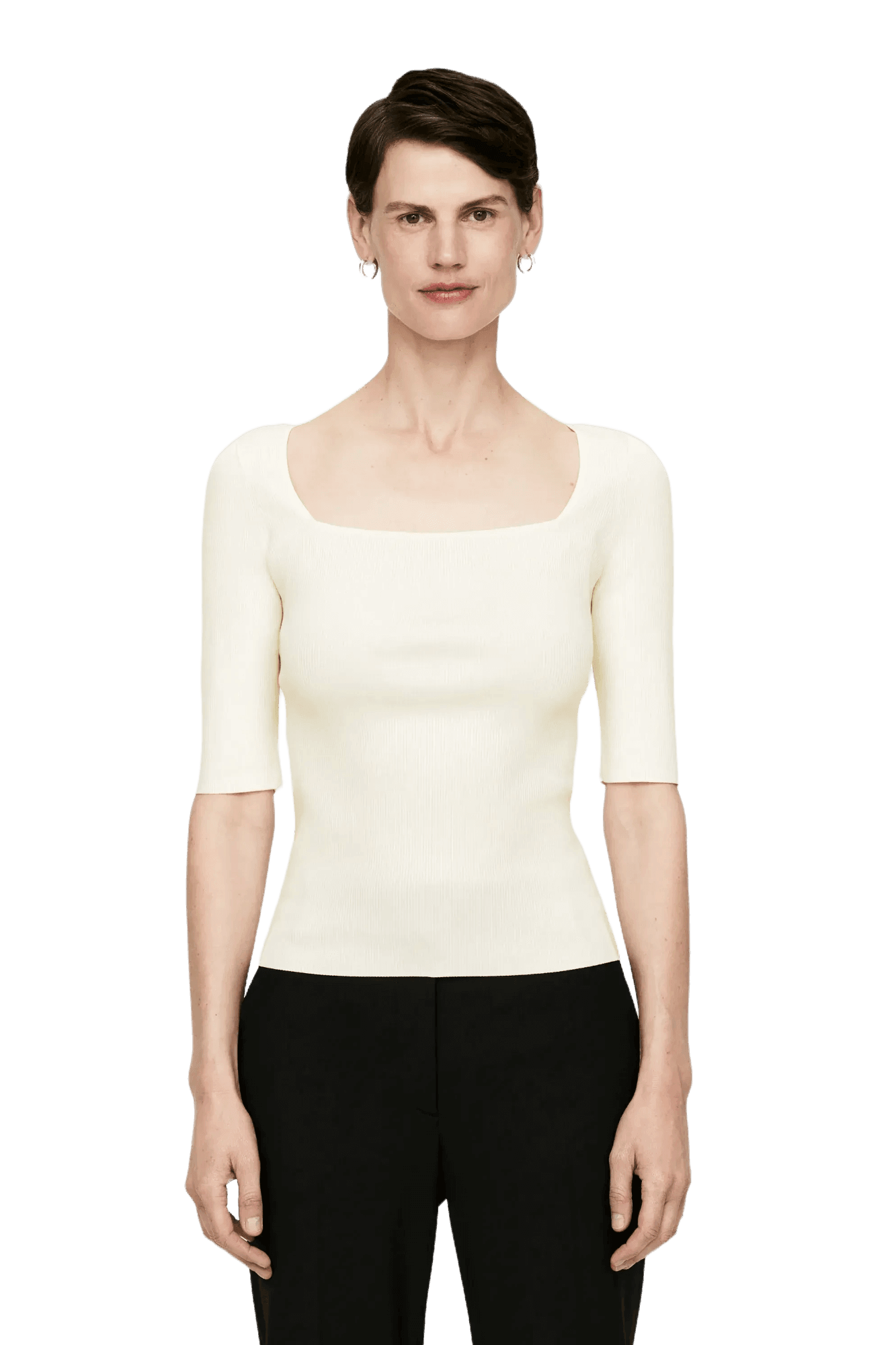 Arket Women's Square-Neck Rib Top