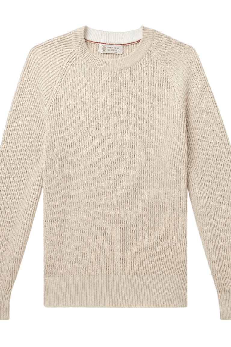 Brunello Cucinelli Men's Cashmere English Rib Sweater
