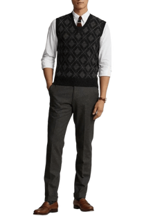 Ralph Lauren Chaleco de lana con rombos para hombre